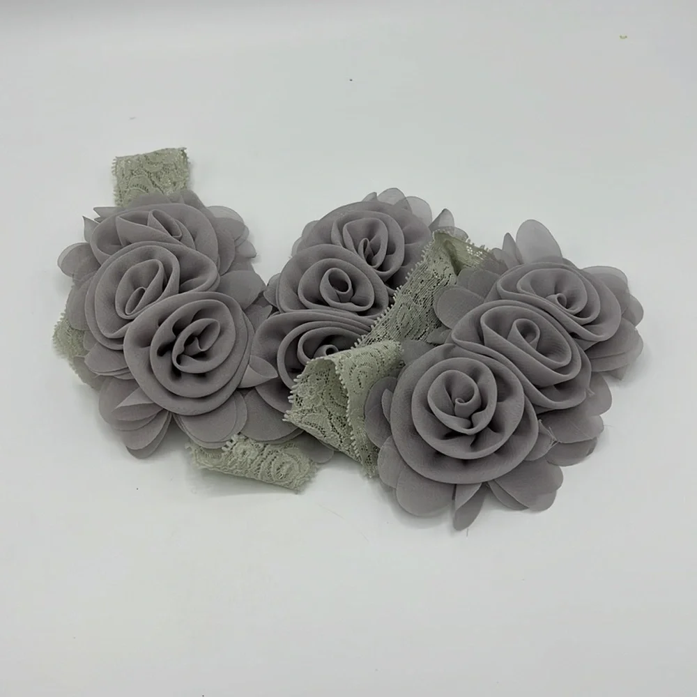HEADBANDS SET OF 17 HOMEMADE SOLID COLOR FLORAL LACE BABY GIRL New without tags